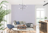 Modern dining room with elegant mauve wallpaper design