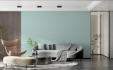Mint green wall mural creating peaceful atmosphere in master bedroom