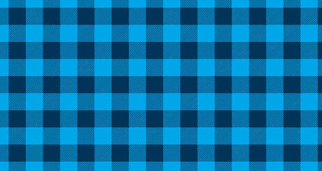Blue Buffalo Check Wallpaper in a bright modern living room, showing pattern scale and light interaction