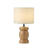 Natural Wood Table Lamp  Stone-Shaped Base with Fabric Shade - Product detail 15