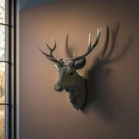 Rustic Deer Head Wall Art  Hand-Detailed Resin Sculpture - Product detail 7
