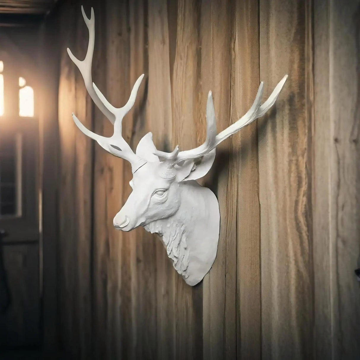 Rustic Deer Head Wall Art  Hand-Detailed Resin Sculpture - Product detail 6