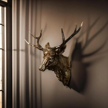 Rustic Deer Head Wall Art  Hand-Detailed Resin Sculpture - Product detail 9