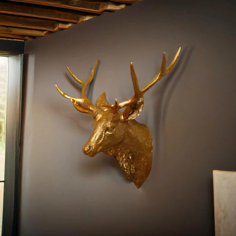 Rustic Deer Head Wall Art  Hand-Detailed Resin Sculpture - Product detail 10