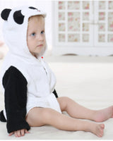 Kids Panda Bath Robe  Soft Cotton Hooded Design - Detailed view