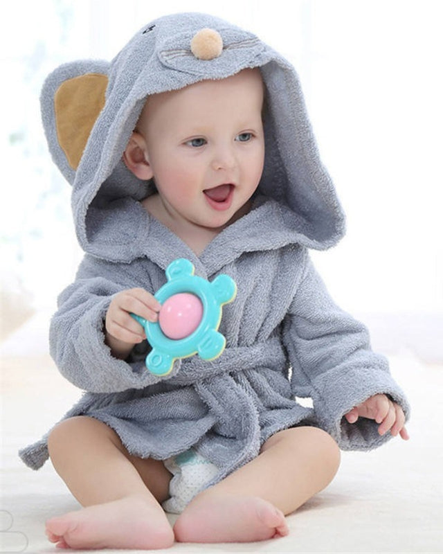 Baby Mouse Bathrobe  Soft Cotton Terry Hooded Design - Product showcase