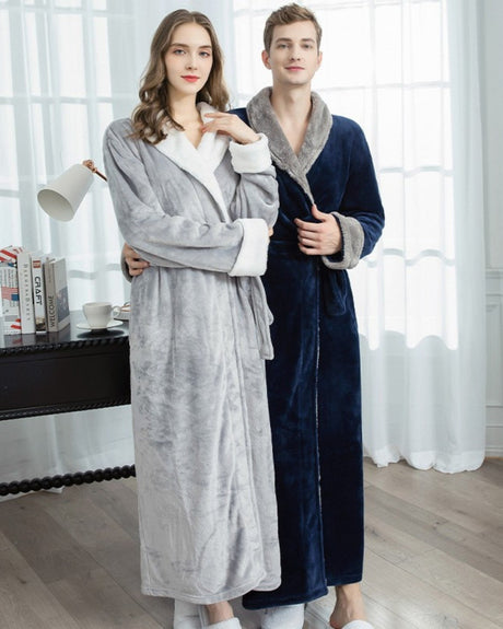 Luxury Fleece Bathrobes  Plush Sherpa Lined Couples Set - Product showcase