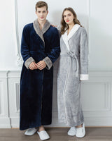 Luxury Fleece Bathrobes  Plush Sherpa Lined Couples Set - Detailed view