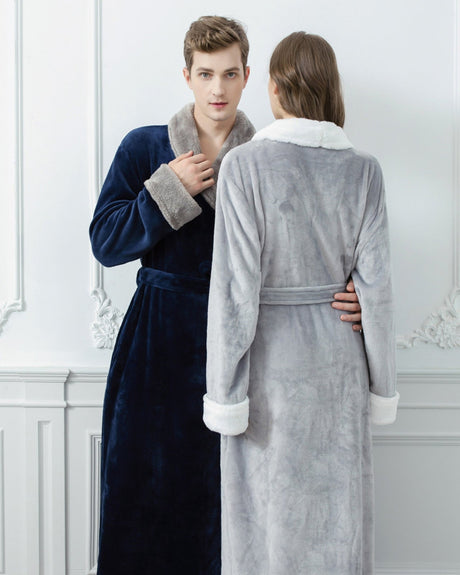 Luxury Fleece Bathrobes  Plush Sherpa Lined Couples Set - Product example