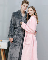 Plush Fleece Bathrobe Set  Quilted Trim Couples Collection - Product example