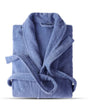 Plush Cotton Bathrobe  Solid Blue Terry Cloth - Product showcase