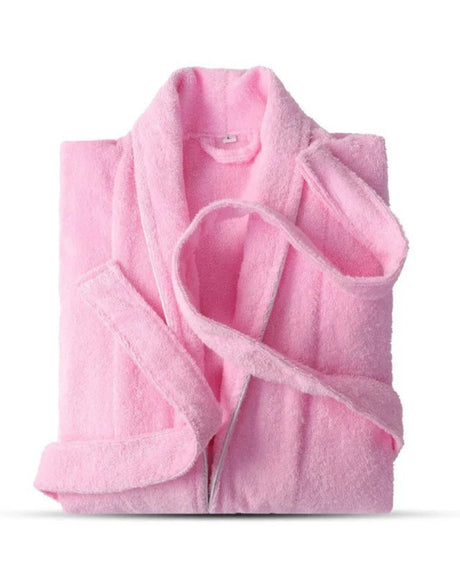 Cotton Terry Bathrobe  Plush Pink Loungewear Comfort - Product showcase