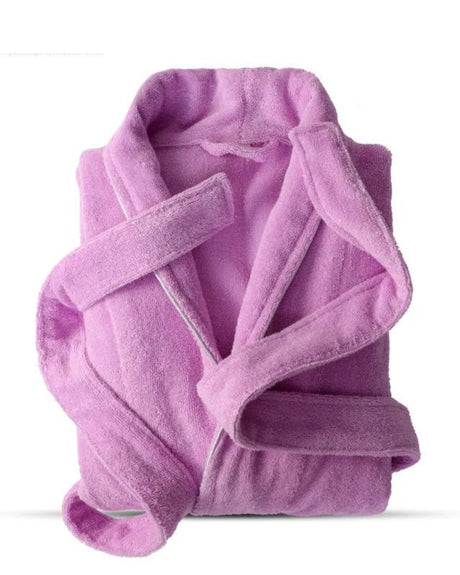 Cotton Terry Bathrobe  Plush Violet Comfort Robe - Product showcase