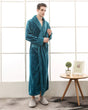 Plush Mens Bathrobe  Textured Shawl Collar Design - Product showcase