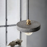 Industrial Cement Pendant Light  Minimalist Gray Shade With Brass Fitting - Product detail 7