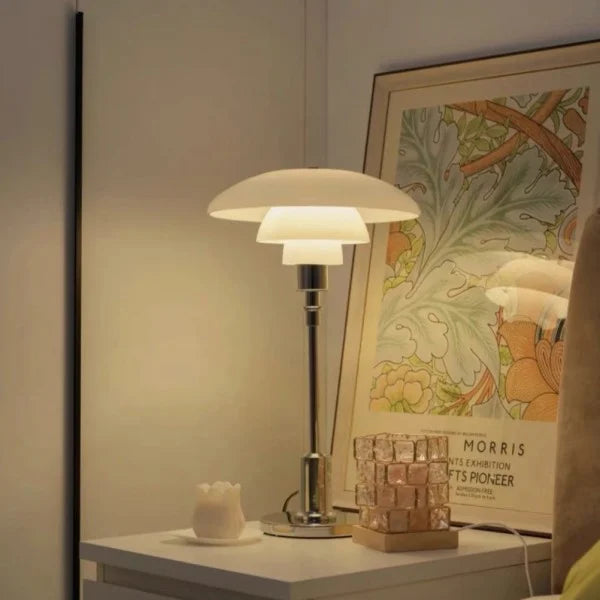 Modern Metal Table Lamp  Multi-Level Glass Shade Design - Product detail 4
