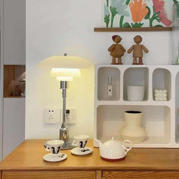 Modern Metal Table Lamp  Multi-Level Glass Shade Design - Product example
