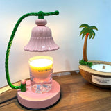 Floral Glass Table Lamp  Pink Bell Shade Design - Product detail 18