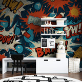 Nautical wallpaper creating a playful atmosphere in a coastal-themed playroom