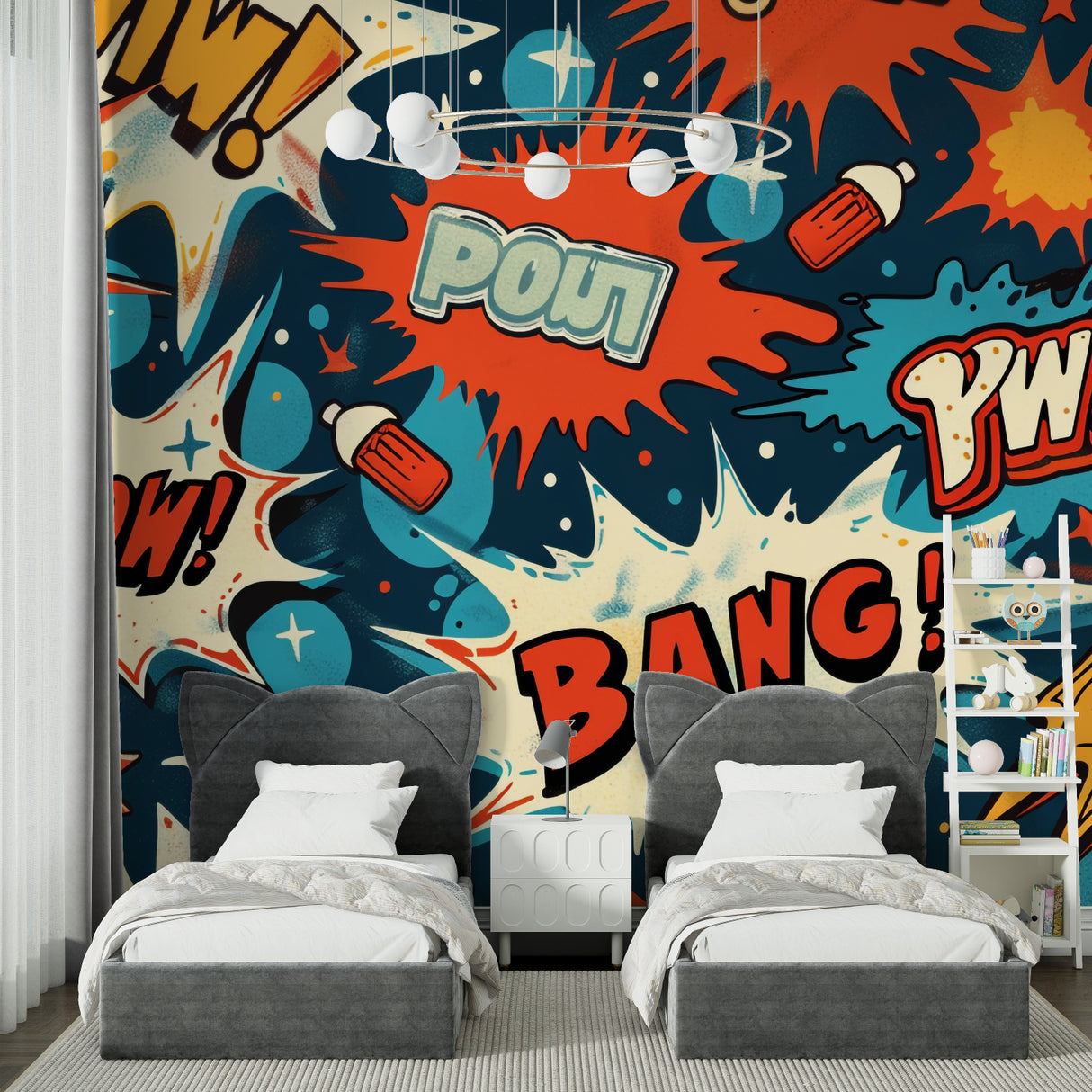 Ocean adventure wallpaper transforming a study corner into an imaginative learning space