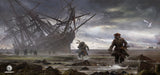 Pirate ship wallpaper design file showing detailed shipwreck against stormy sky