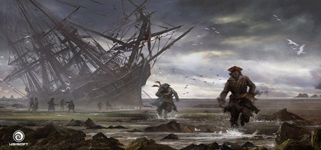 Pirate ship wallpaper design file showing detailed shipwreck against stormy sky