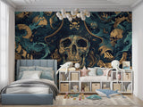 Nautical wall mural displayed in gaming room with atmospheric lighting