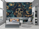 Maritime wall design showcased in modern living room setting
