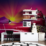 Pirate ship wall design makes a playroom feel like an ocean adventure