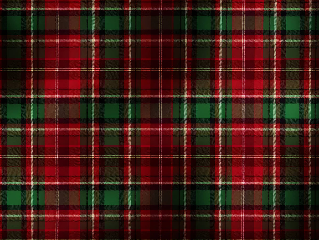 Design file showing detailed red and green tartan pattern with crisp lines and authentic Scottish look