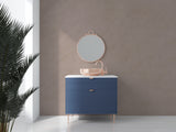 Elegant taupe bathroom wallpaper in modern master bath with freestanding tub and brass fixtures
