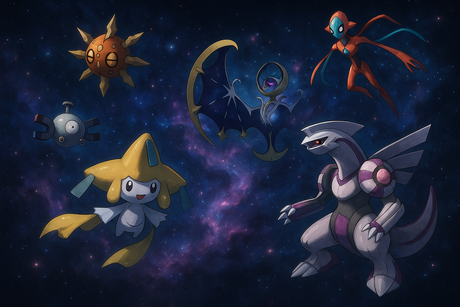 Pokemon Mural Wallpaper  Cosmic Space Journey - Wallpaper design detail 4