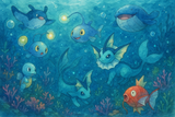 Gamer Mural Wallpaper  Underwater Pokemon Paradise - Wallpaper design detail 4
