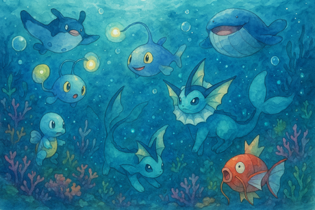 Gamer Mural Wallpaper  Underwater Pokemon Paradise - Wallpaper design detail 4