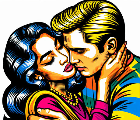 Pop art comic strip wallpaper design file showing vibrant colors and detailed pattern