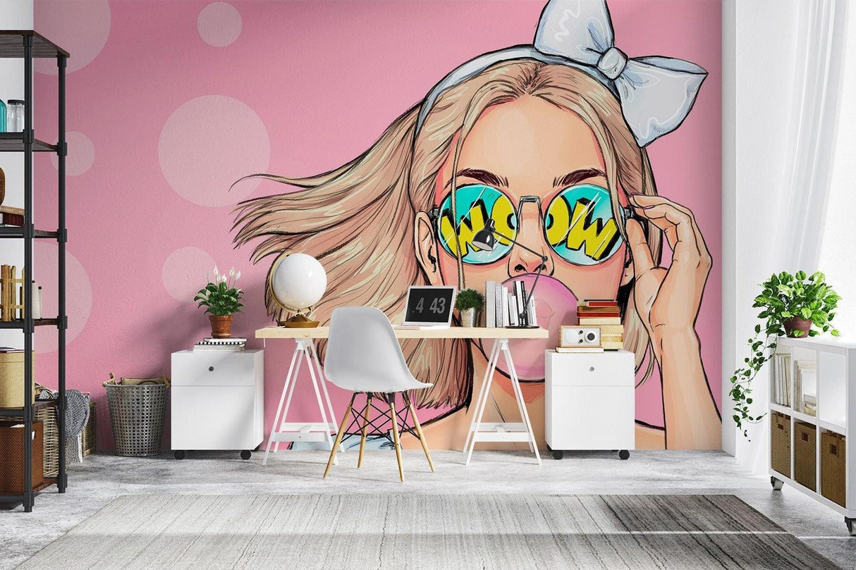 Modern pop art design transforming a home office with vibrant energy
