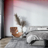 Modern Geometric Wallpaper adding energy to a minimalist bedroom with clean lines