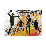Basketball Mural Wallpaper | Dynamic Sports Action in Black and Gold