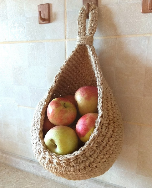 Jute Wall Storage Baskets  Handwoven Produce Organizers - Product detail 6