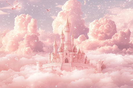 Princess castle design file showing detailed pink palace and dreamy clouds pattern