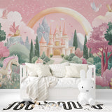 Enchanted Castle Wallpaper creating magic in a modern nursery setting