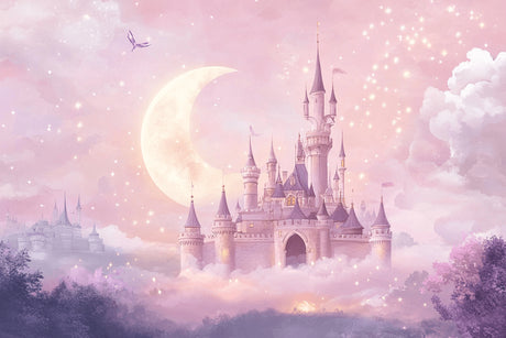 Princess castle design file showing detailed pink moon palace pattern and magical elements