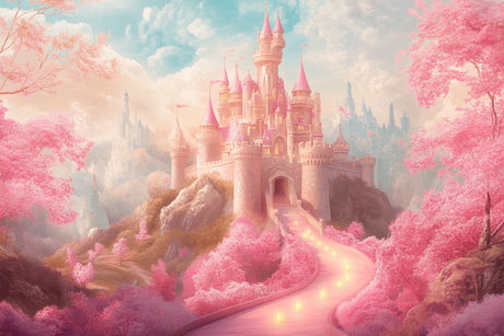 Princess Castle design file showing detailed pink palace and cherry blossom pattern