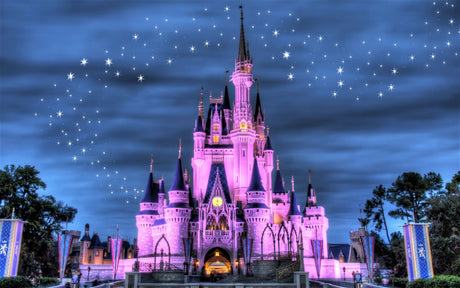Princess castle design file showing detailed starlit night sky pattern and majestic pink palace