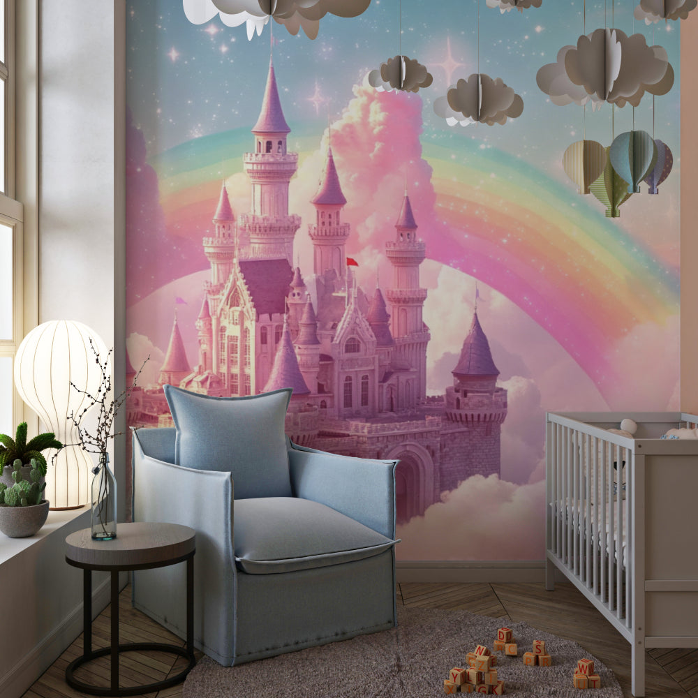 Princess Castle design in modern girl's bedroom with minimalist decor