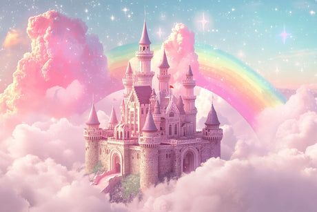 Princess Castle Wallpaper design file showing detailed castle and rainbow pattern