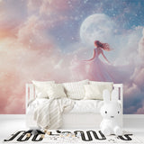 Magical princess mural creating a dreamy atmosphere in a child's reading nook