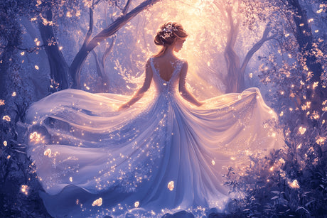 Princess forest wallpaper design file showing detailed twilight scene with magical elements