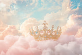 Princess crown wallpaper design file showing detailed golden crown pattern with dreamy clouds