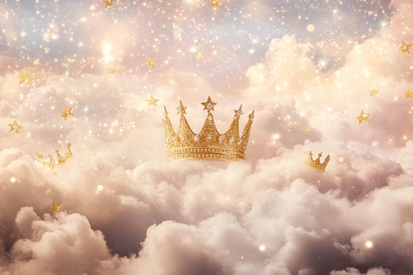 Princess crown wallpaper design file showing detailed golden crown pattern with stars and clouds